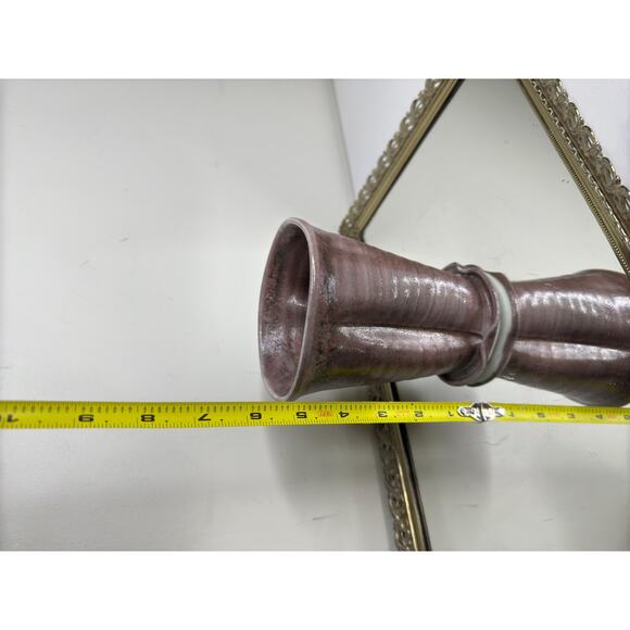 Unique Vintage Purple Gray Signed Pottery Vase - Picture 6 of 10